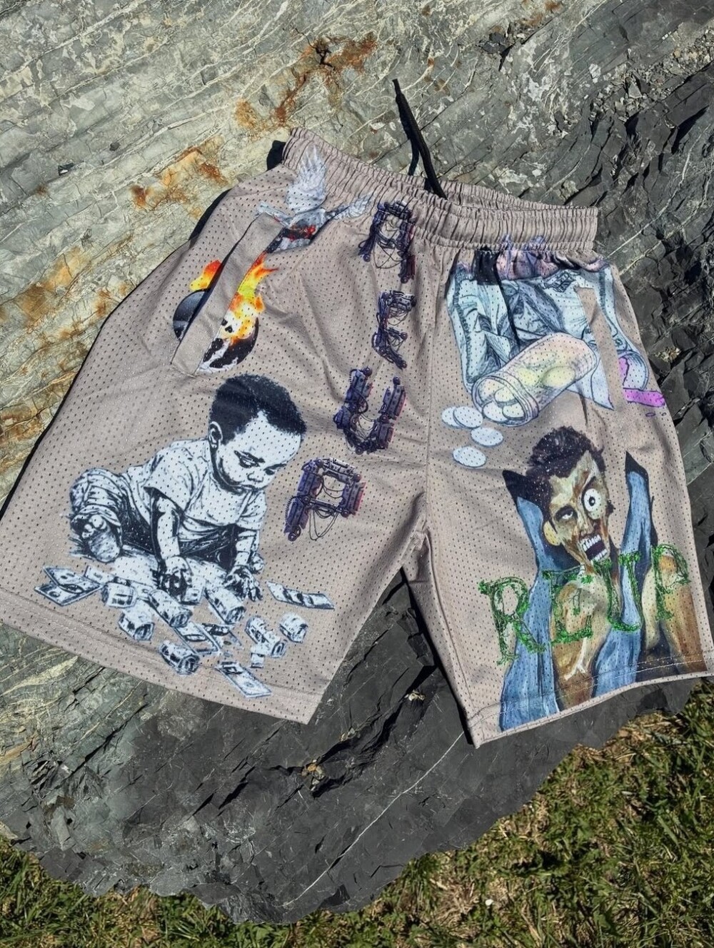 Shorts with Vibrant Multicolor Graphic
